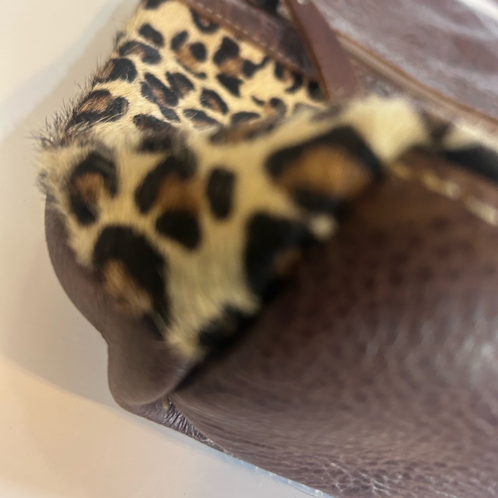 Myra Bag Crossbody Purse Womens Tooled Leather Cheetah Print Hair On Hide Boho - Picture 5 of 10